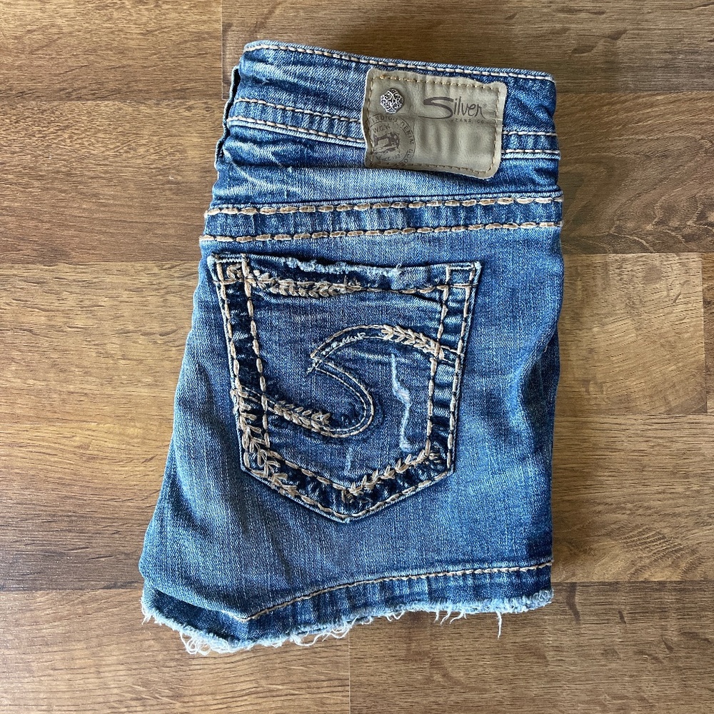 Silver Jean Shorts - AIKO